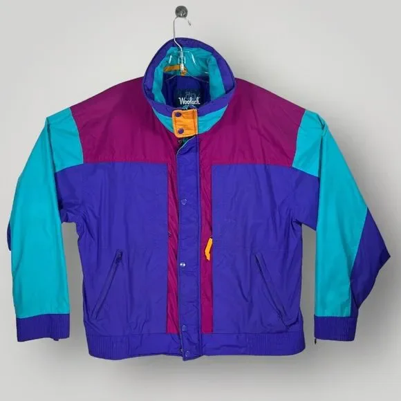 Vintage Woolrich Blueberry Windbreaker Nylon Color Block Jacket Men's Large
